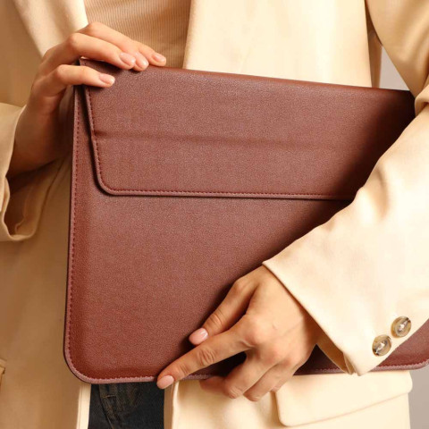 Чехол-папка Leather Sleeve для MacBook Pro 14" M1 (2021) Brown